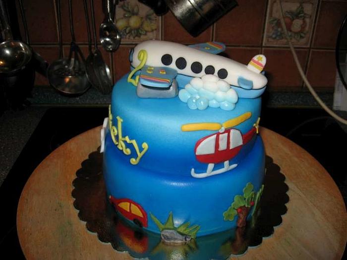 Baby cake with airplane