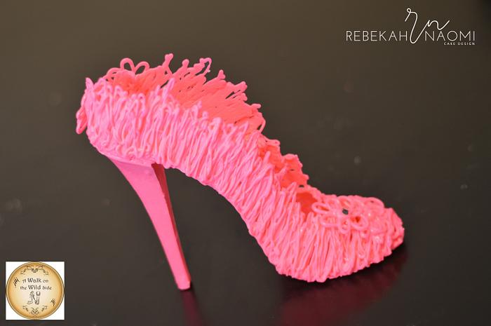 Hot Pink Chocolate Drizzle Sugar Shoe