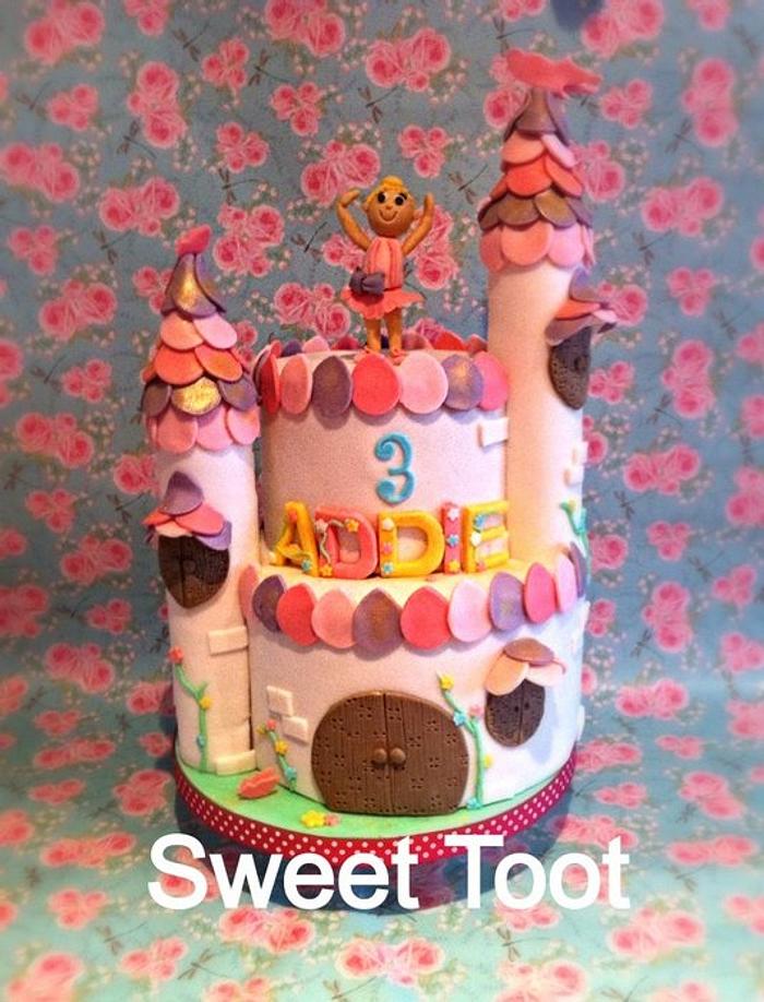 Castle cake with ballerina