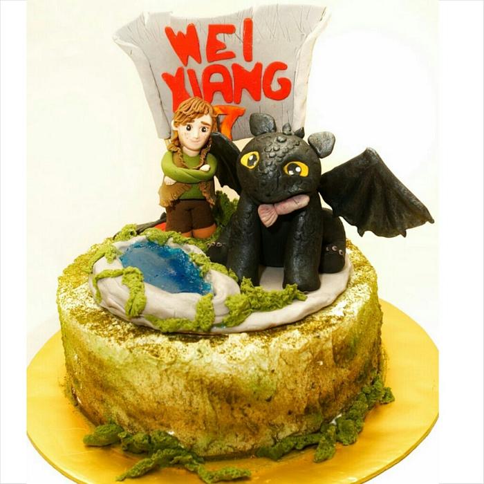 How to Train Your Dragon Theme Cake