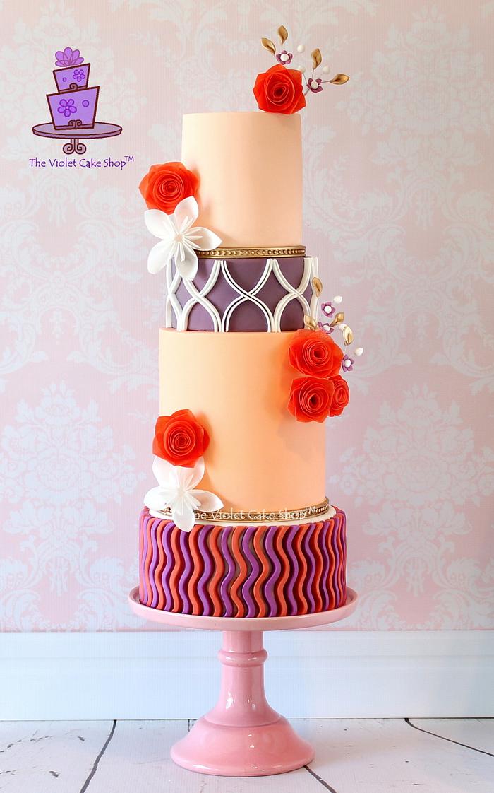 MODERN DECOR Inspired Wedding Cake for Cake Masters Magazine