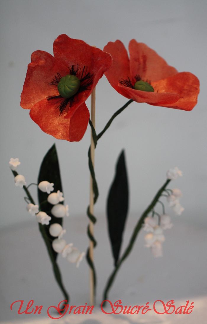 poppy and lily of valley