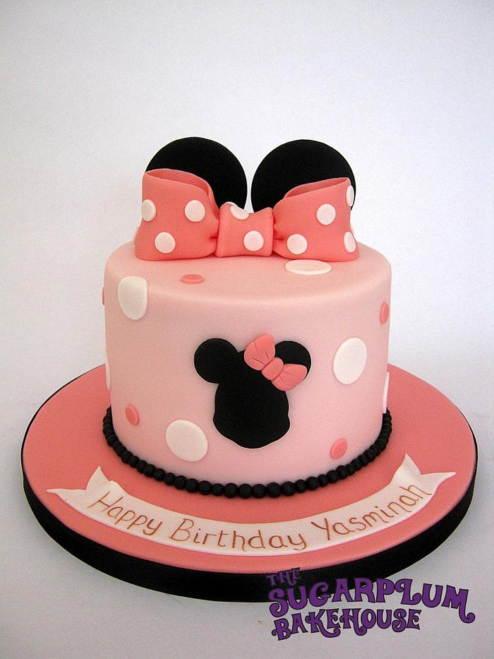 Simple Pink Minnie Mouse Cake