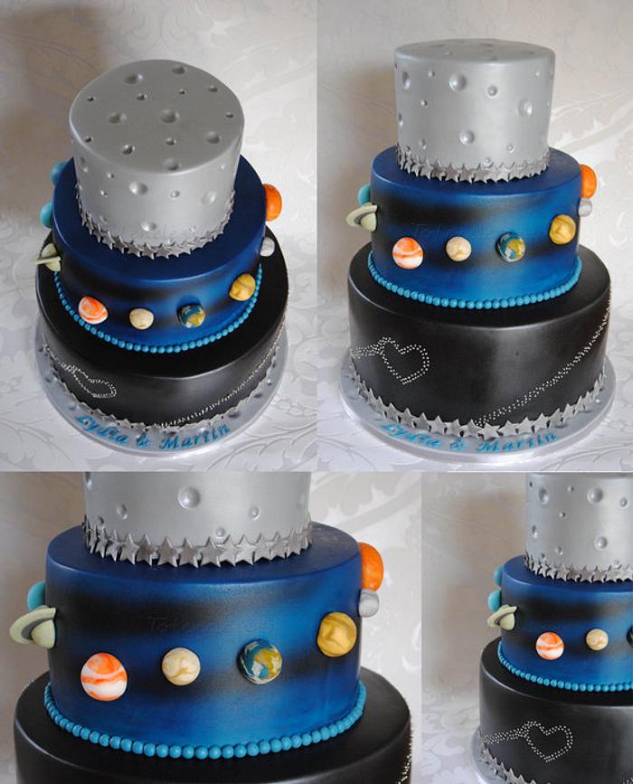 Planet Space Wedding Cake