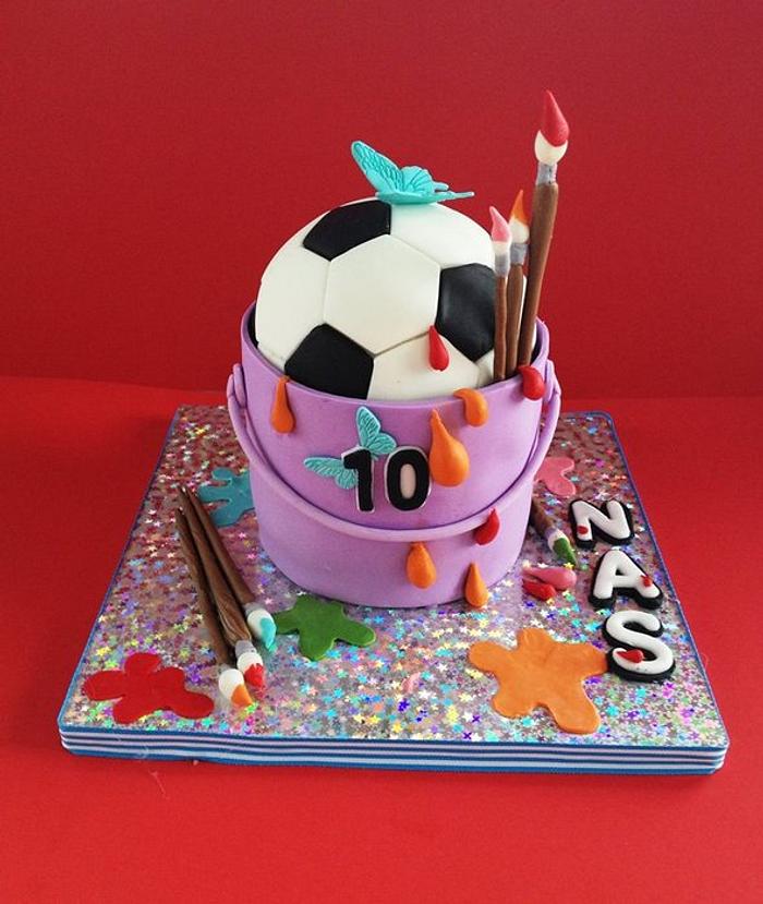 Soccer/Artist cake