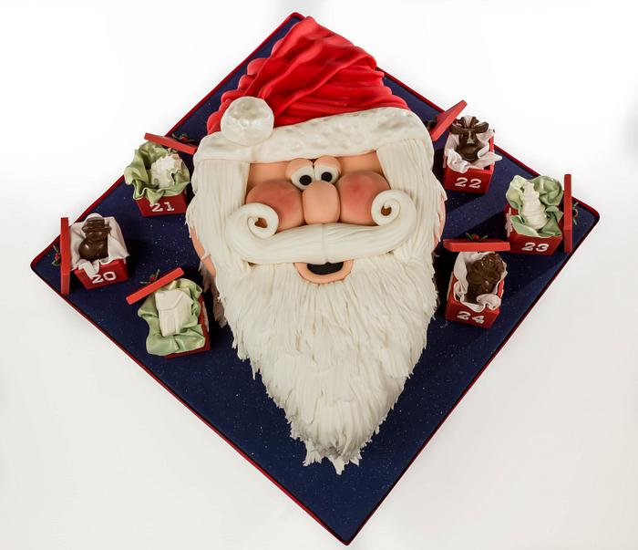 Santa face christmas cake