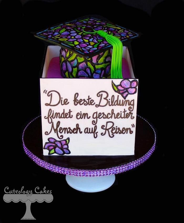 Stained Glass Graduation Cake 