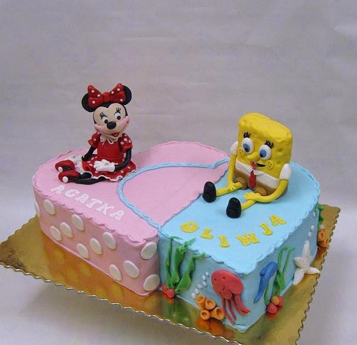 Minnie Mouse and Sponge Bob