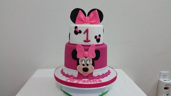 Mini mouse themed 1st birthday cake