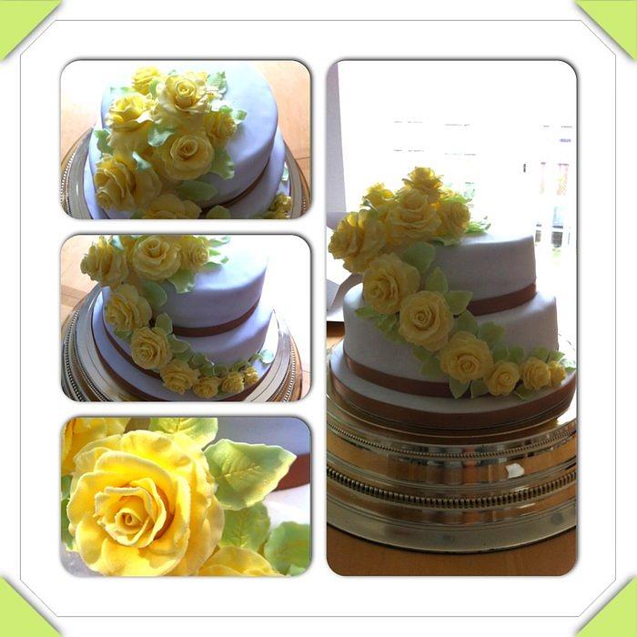My first 2 tiered cake, made for a 50th Wedding Anniversary.