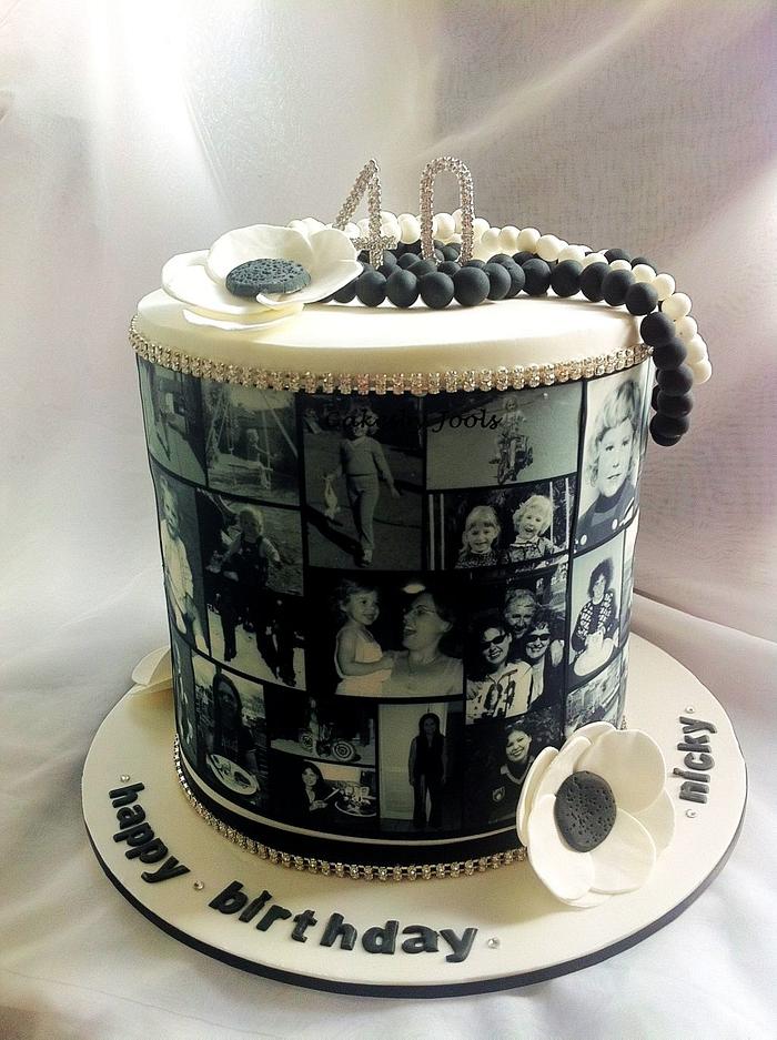 Triple barrel 40th birthday cake