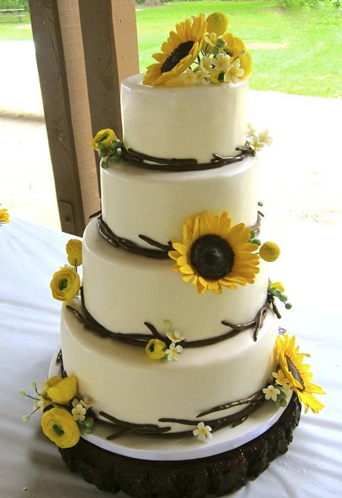Modern Rustic Wedding Cake