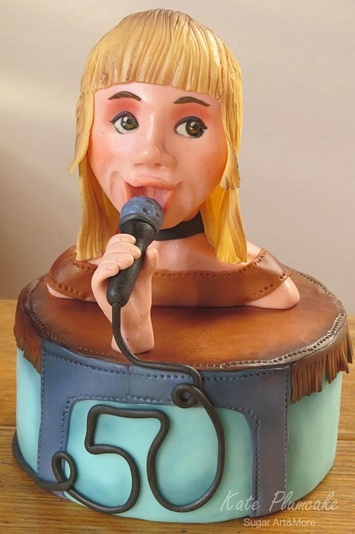 Singer cake topper