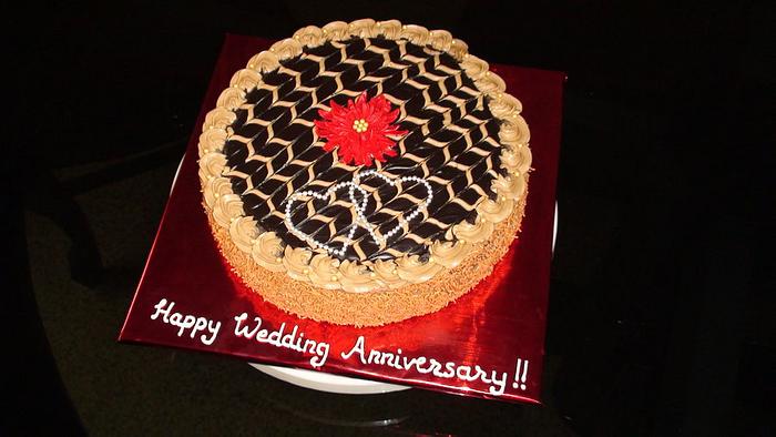 A Simple Wedding Anniversary Cake.