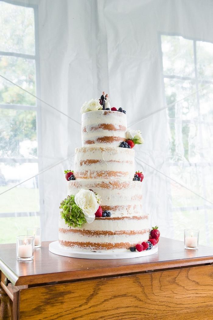 Half Naked Wedding Cake