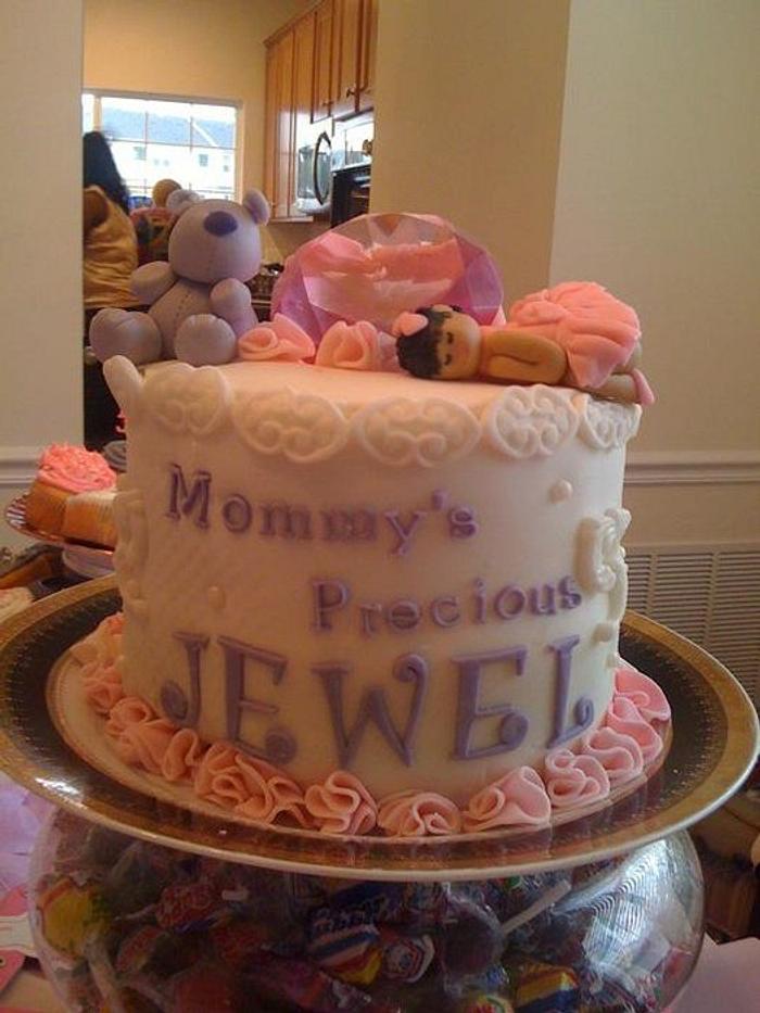 Baby Shower Cake (a disaster)