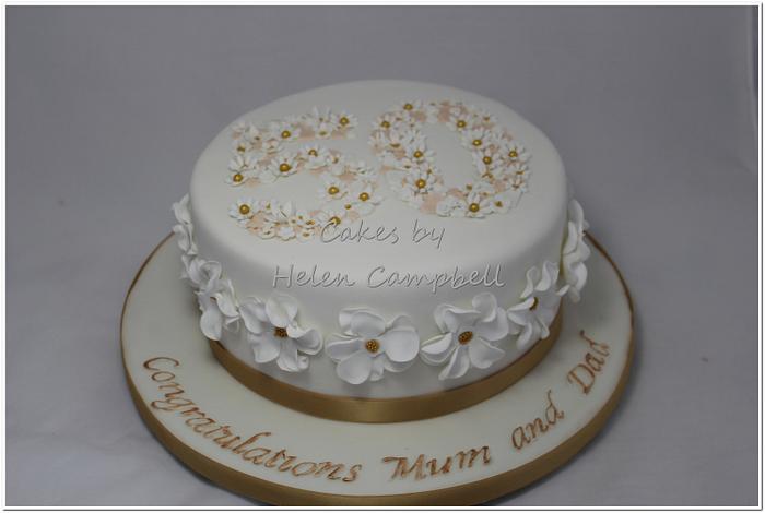 Golden Wedding Anniversay Cake