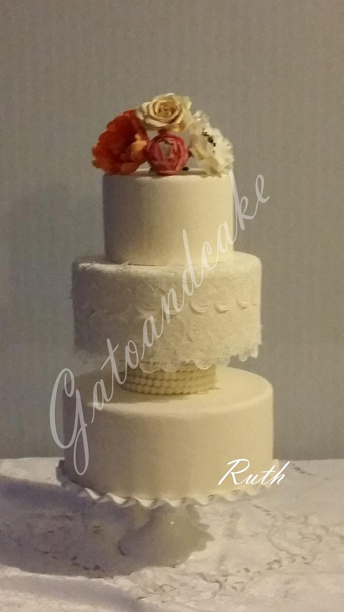 wedding flower cake