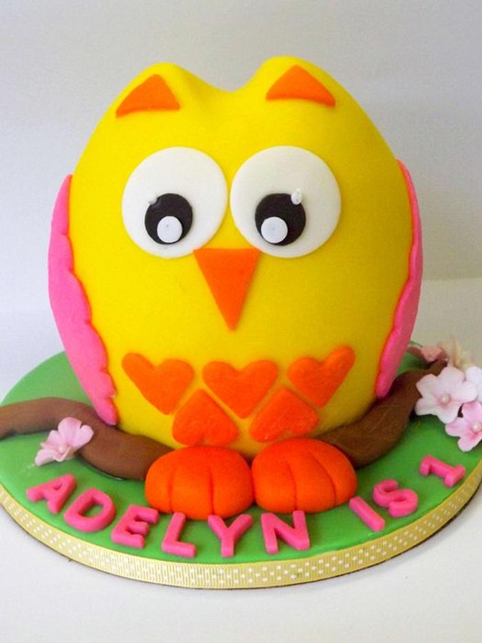 Adelyn's Owl Smash Cake