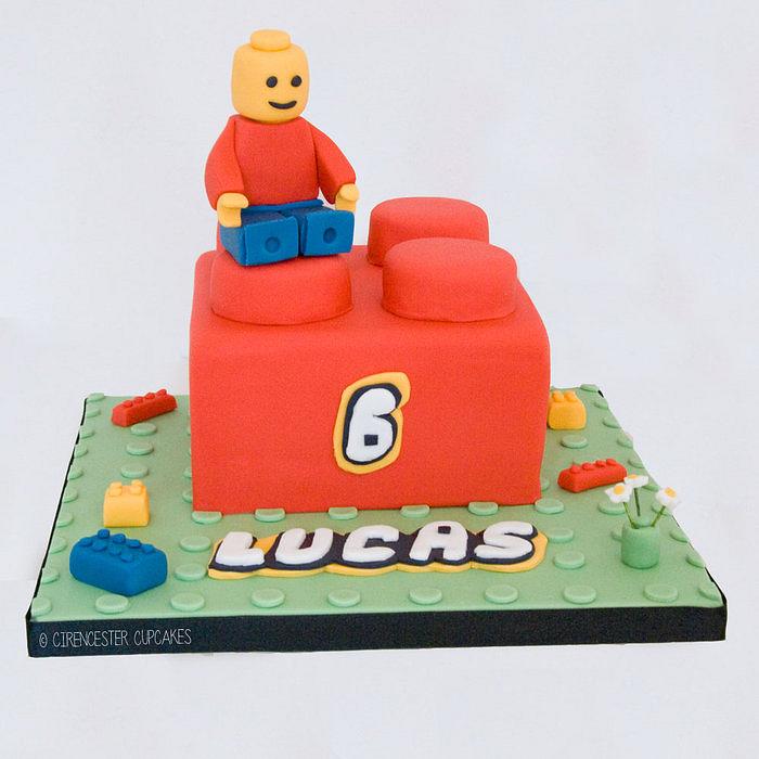 Lucas' Lego Brick Birthday Cake