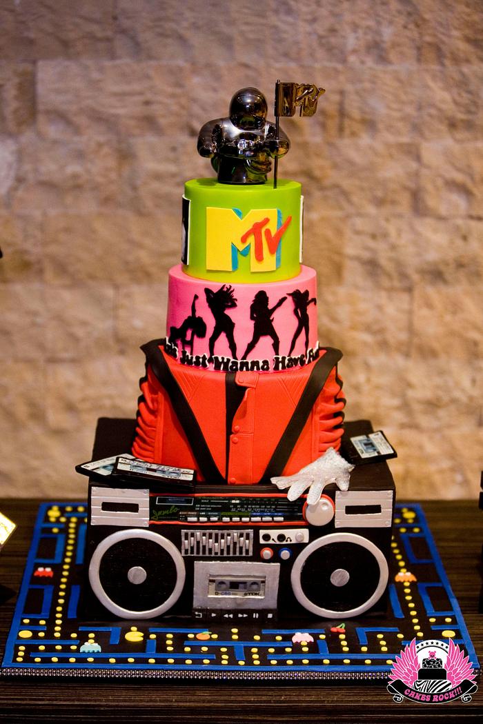 80's Themed Party Cake | K-Town Cakes