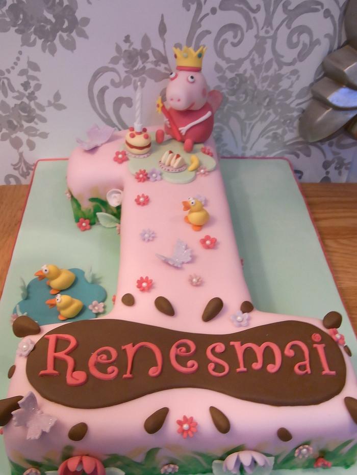 Princess Peppa - 1st Birthday Cake