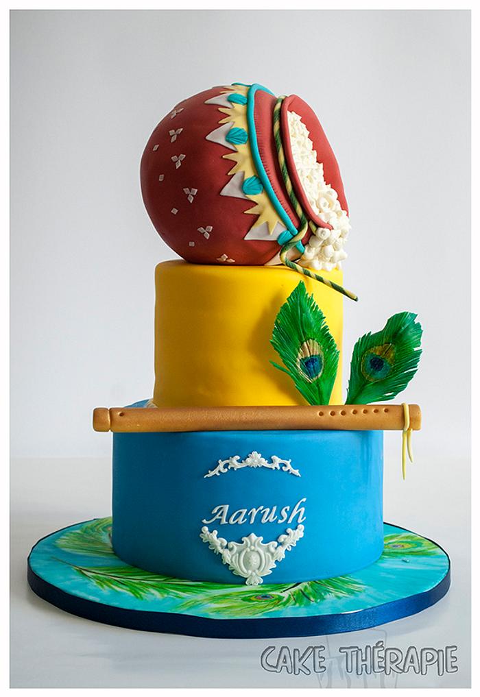 Little Krishna themed Birthday cake- Hindu Mythology theme