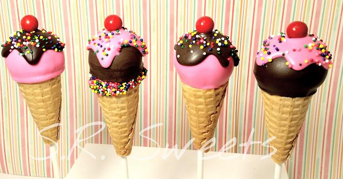 Icecream cone cake pops 🍦 