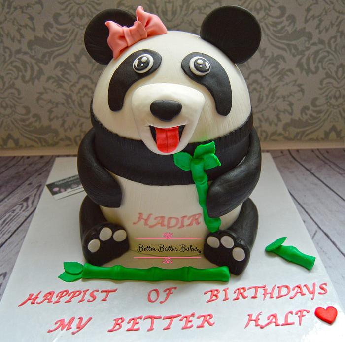 Panda 3D fondant cake 