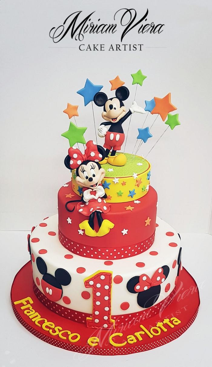 Minnie and Mickey mouse Cake
