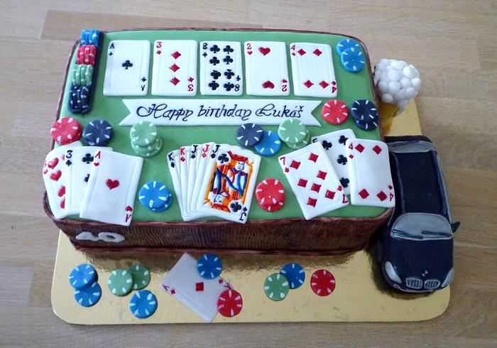 Poker birthday cake  