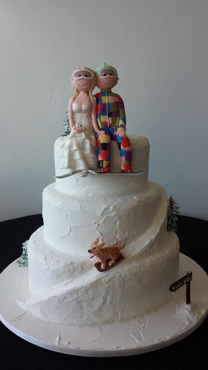 Snow wedding cake