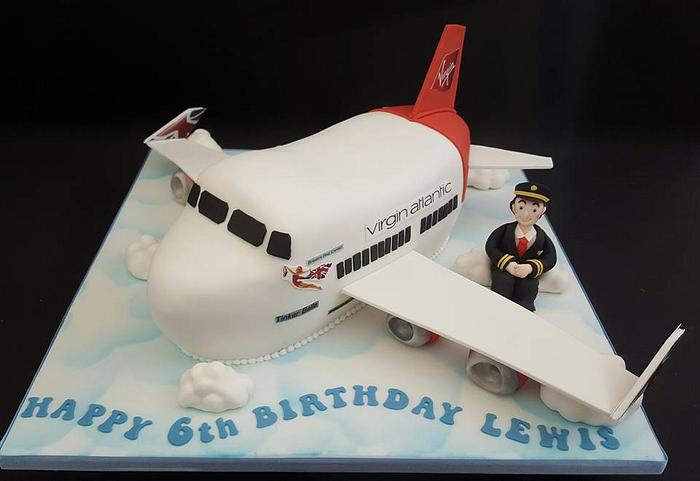 Carved aeroplane cake