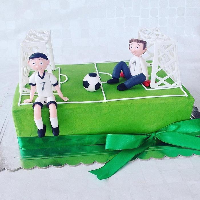 soccer court cake