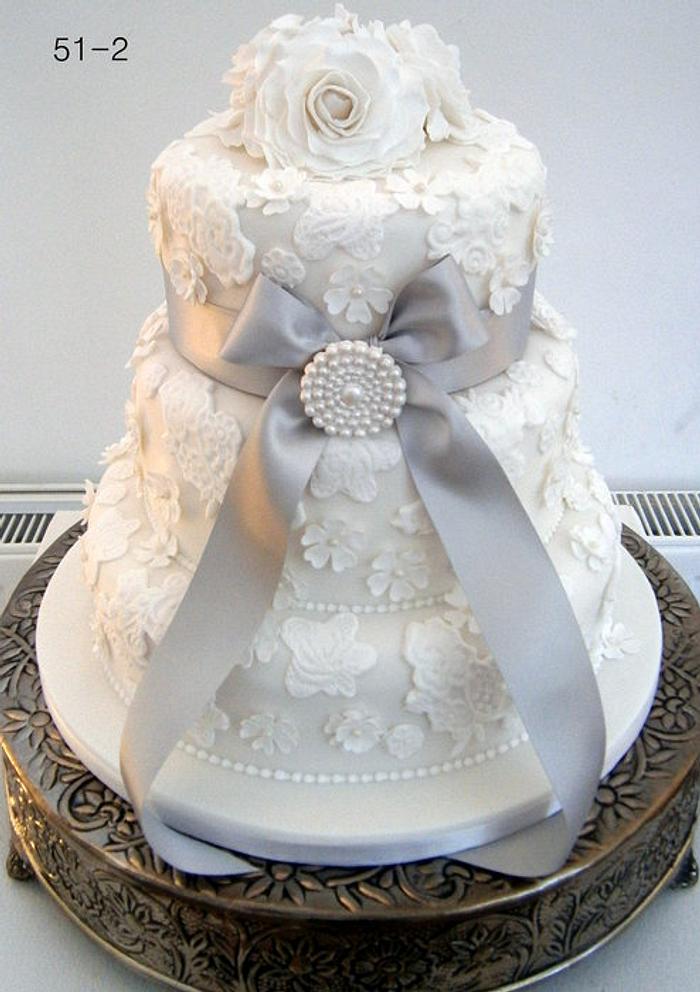 White Lace wedding cake