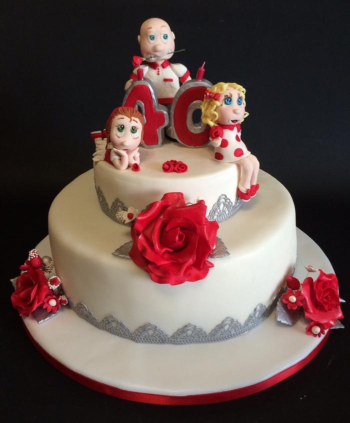 Red Roses Birthday Cake