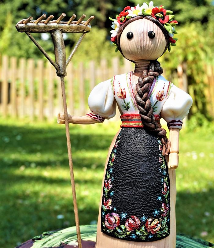 Slovak folklore doll cake