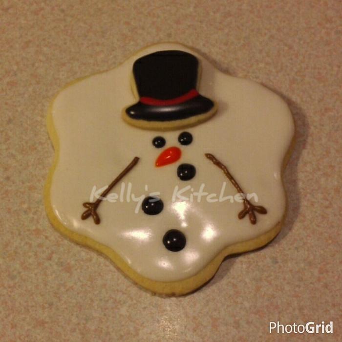 Melting snowman sugar cookies