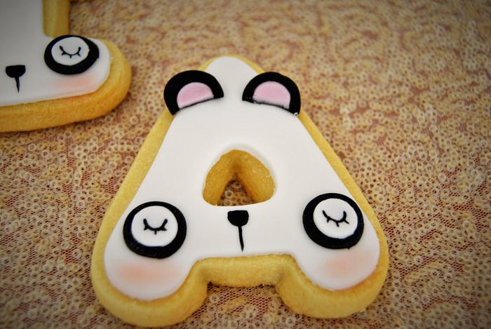 Cookies with panda bear faces