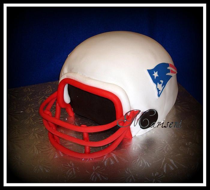 Patriot's Super Bowl Helmet Cake