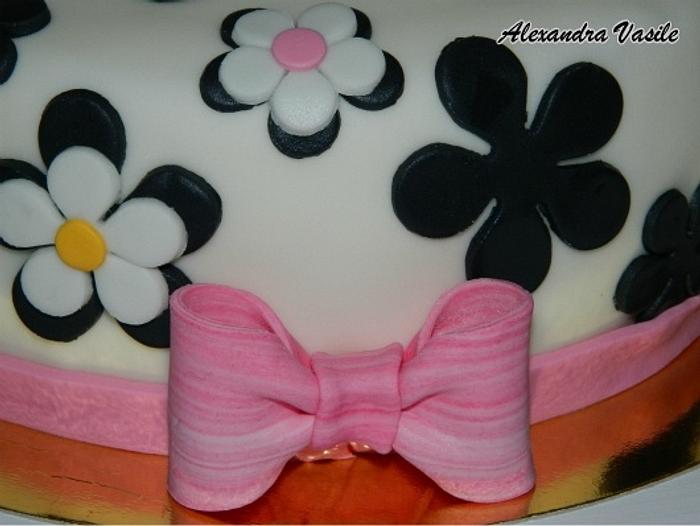 Black and white cake