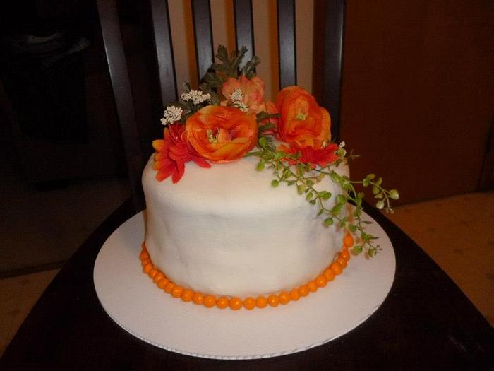 Fondant cake with flowers
