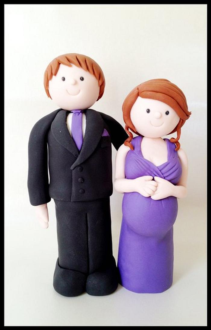 Pregnant bride and groom topper