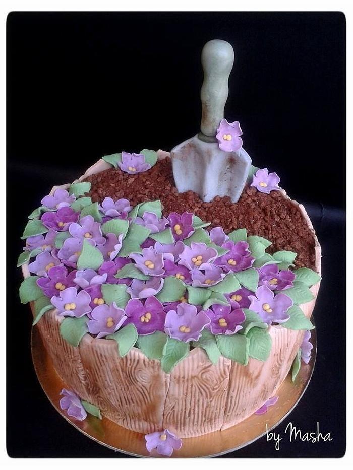 Spring gardening cake