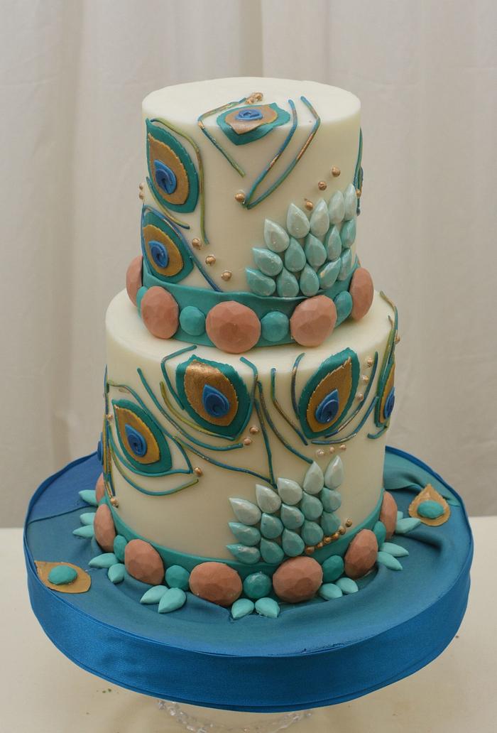 Peacock Inspired Cake