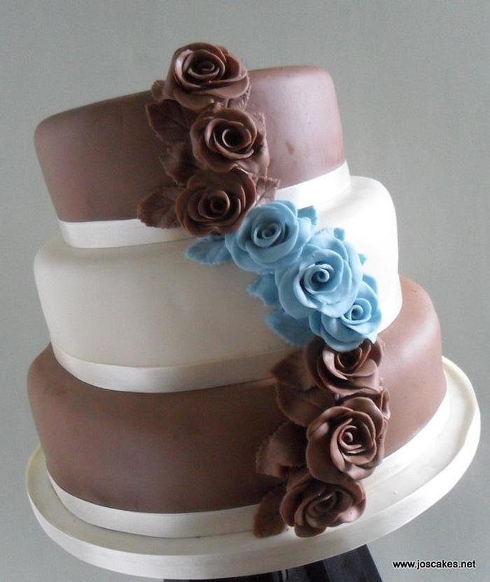 Chocolate Roses Wedding Cake