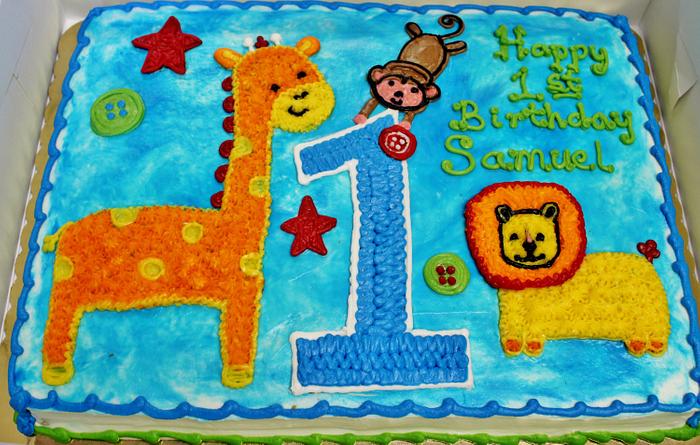 Safari first birthday sheet cake
