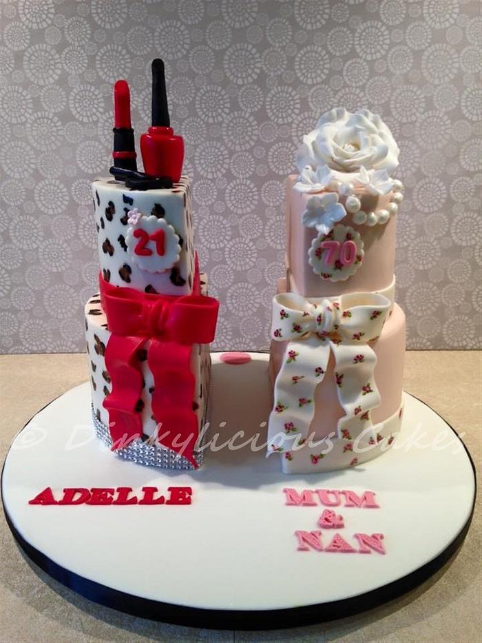 Split rose and pearl wedding cake - Decorated Cake by - CakesDecor