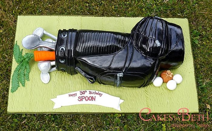 Golf bag birthday cake
