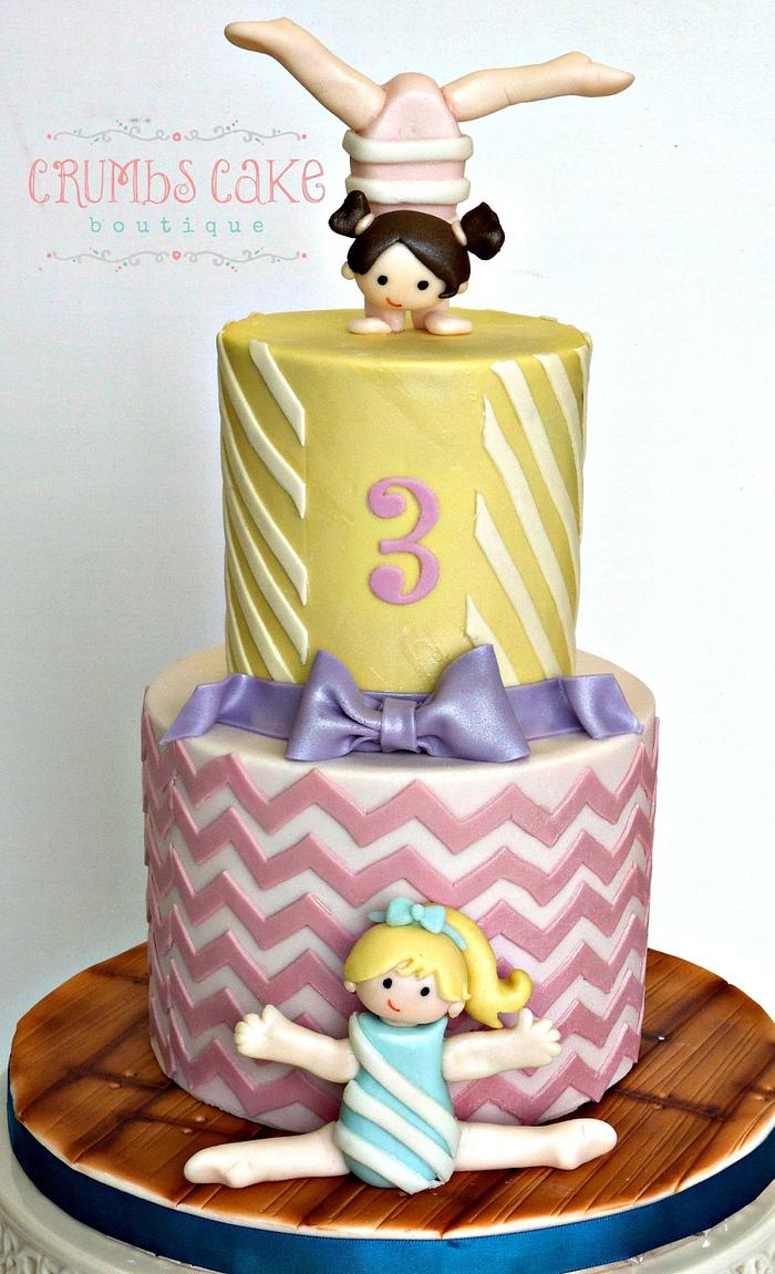 Gymnastics 3rd Birthday Cake
